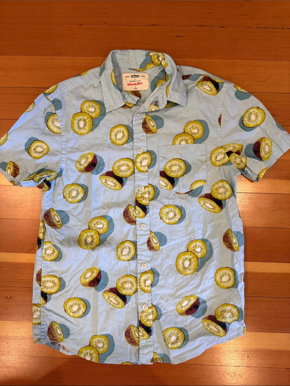 Urban Pipeline kiwi print cotton shirt